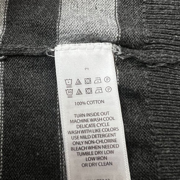 🩶Lachlan British Inspired 100% Cotton Striped Sweater Grey & Dark Green unisex - Picture 7 of 8